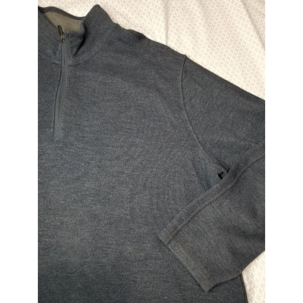 Eddie Bauer Shirt Mens XL Long Sleeve Quarter Zip Pullover Sweater Blue - Picture 5 of 8